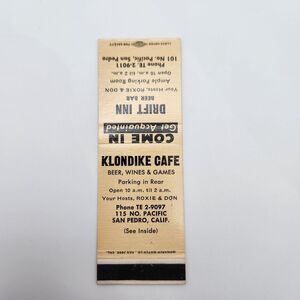 Vintage Matchbook Drift Inn San Pedro, California 1950s 1960s Ephemera